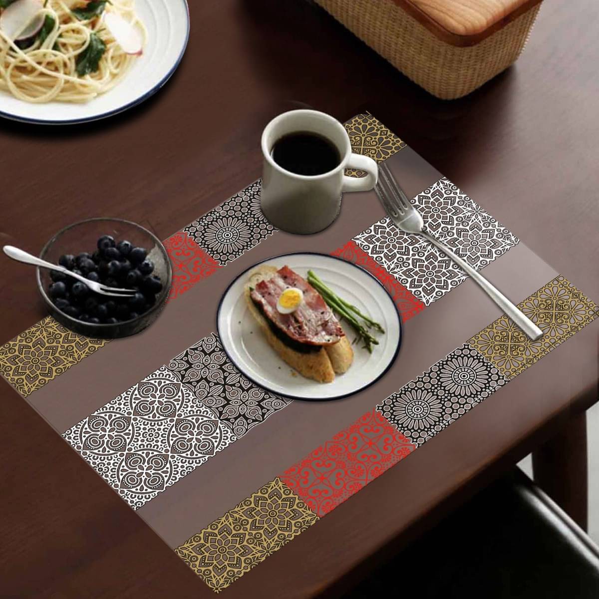    			DPA Collection PVC Abstract Table Mats ( 45 cm x 30 cm ) Pack of 6 - Multi