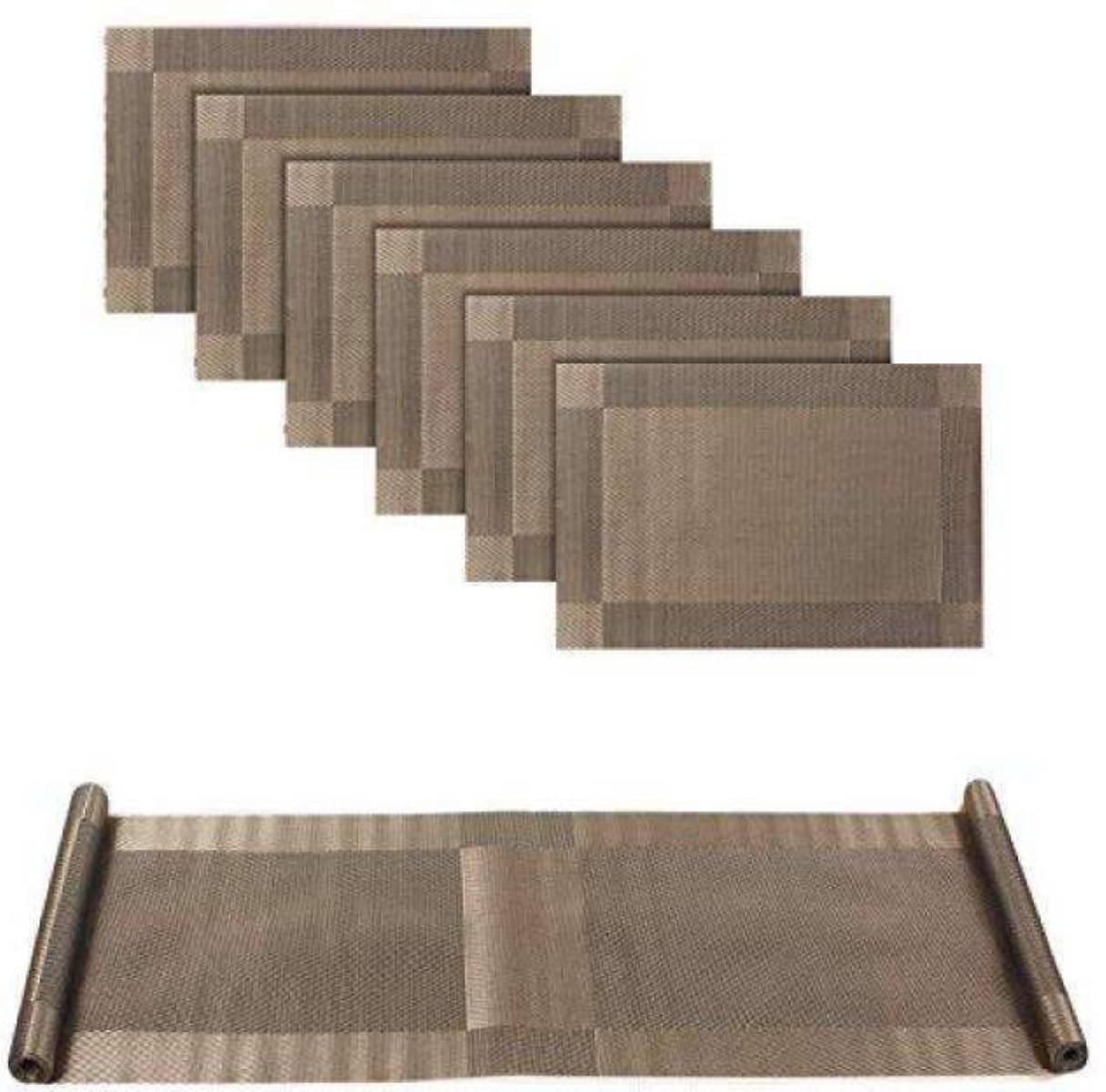 DPA Collection PVC Abstract Table Mats ( 45 cm x 30 cm ) Pack of 7 - Brown DPA Collection PVC Abstract Table Mats ( 45 cm x 30 cm ) Pack of 7 - Brown