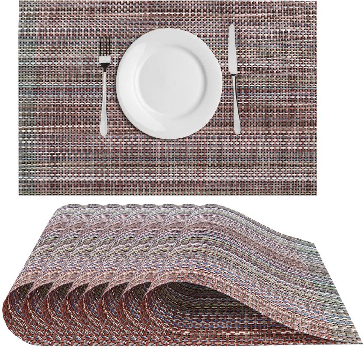 DPA Collection PVC Abstract Table Mats ( 45 cm x 30 cm ) Pack of 8 - Brown DPA Collection PVC Abstract Table Mats ( 45 cm x 30 cm ) Pack of 8 - Brown