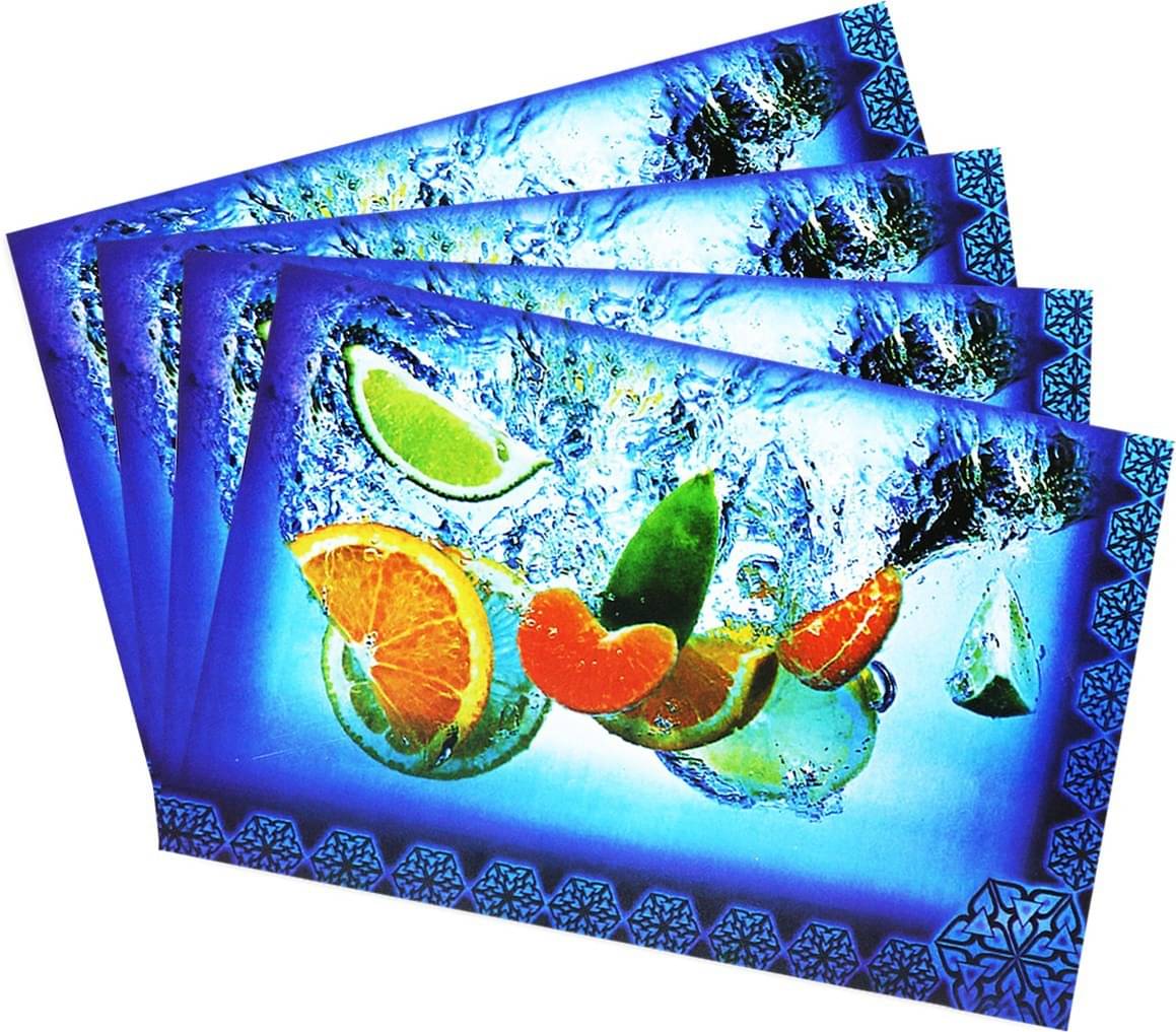 DPA Collection PVC Abstract Table Mats ( 45 cm x 30 cm ) Pack of 4 - Blue DPA Collection PVC Abstract Table Mats ( 45 cm x 30 cm ) Pack of 4 - Blue