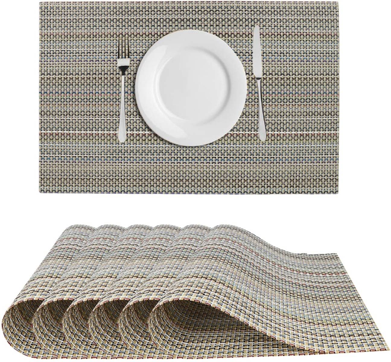 DPA Collection PVC Abstract Table Mats ( 45 cm x 30 cm ) Pack of 6 - Gold DPA Collection PVC Abstract Table Mats ( 45 cm x 30 cm ) Pack of 6 - Gold