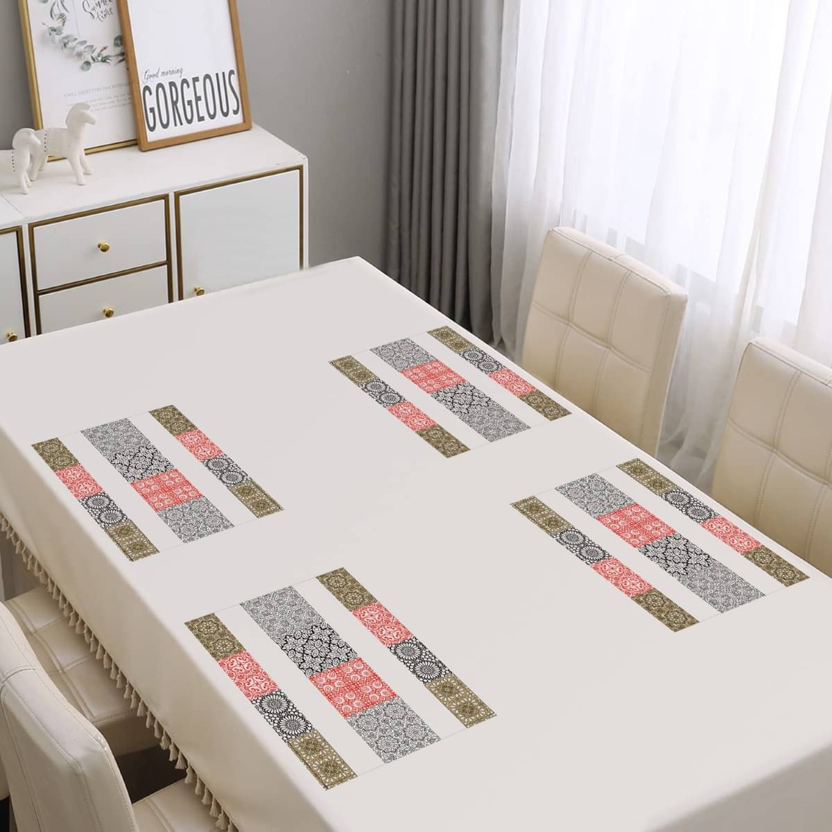 DPA Collection PVC Abstract Table Mats ( 45 cm x 30 cm ) Pack of 4 - Multi DPA Collection PVC Abstract Table Mats ( 45 cm x 30 cm ) Pack of 4 - Multi