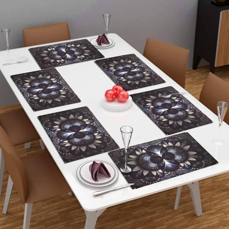 DPA Collection PVC Abstract Table Mats ( 45 cm x 30 cm ) Pack of 6 - Multi DPA Collection PVC Abstract Table Mats ( 45 cm x 30 cm ) Pack of 6 - Multi