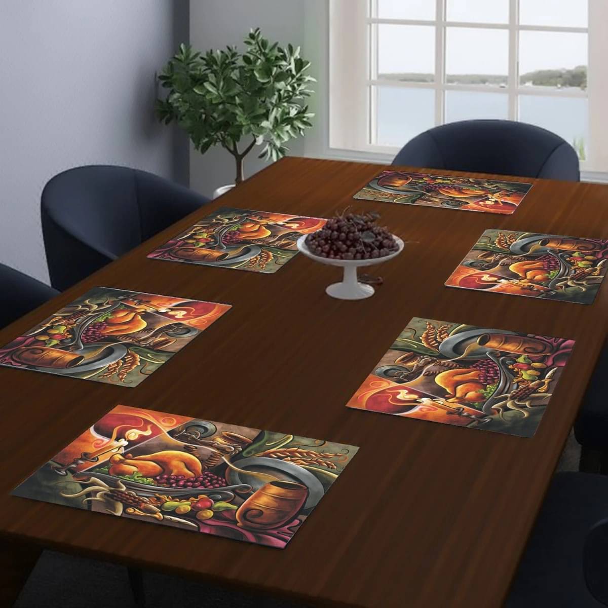 DPA Collection PVC Abstract Table Mats ( 45 cm x 30 cm ) Pack of 6 - Multi DPA Collection PVC Abstract Table Mats ( 45 cm x 30 cm ) Pack of 6 - Multi