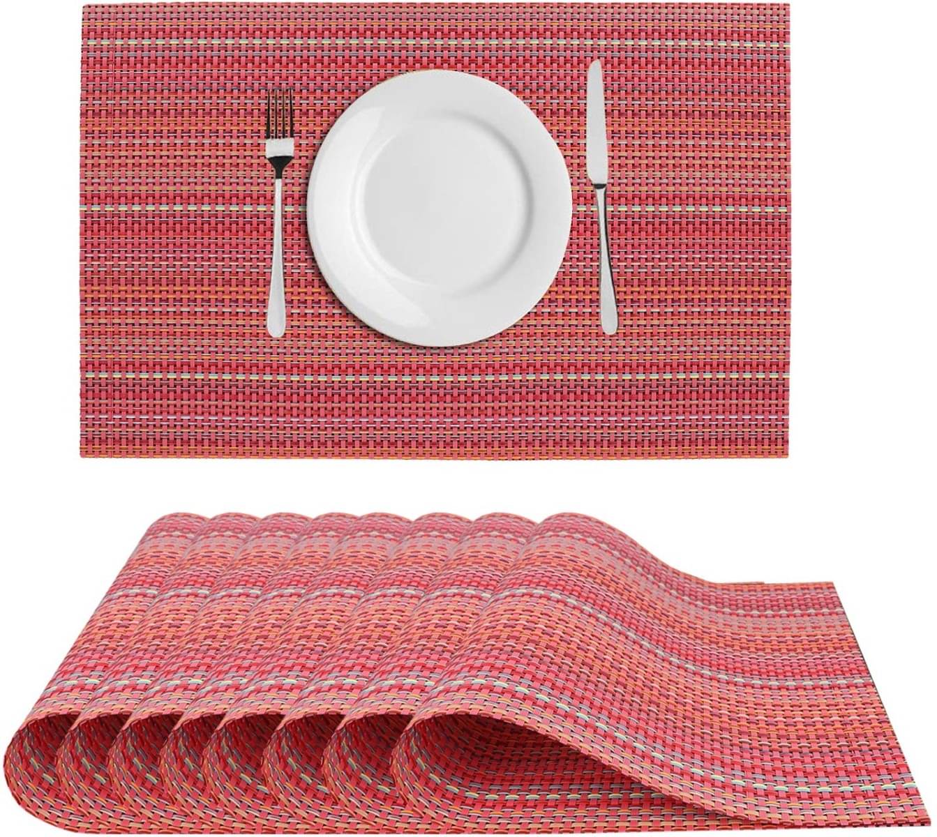 DPA Collection PVC Abstract Table Mats ( 45 cm x 30 cm ) Pack of 8 - Red DPA Collection PVC Abstract Table Mats ( 45 cm x 30 cm ) Pack of 8 - Red
