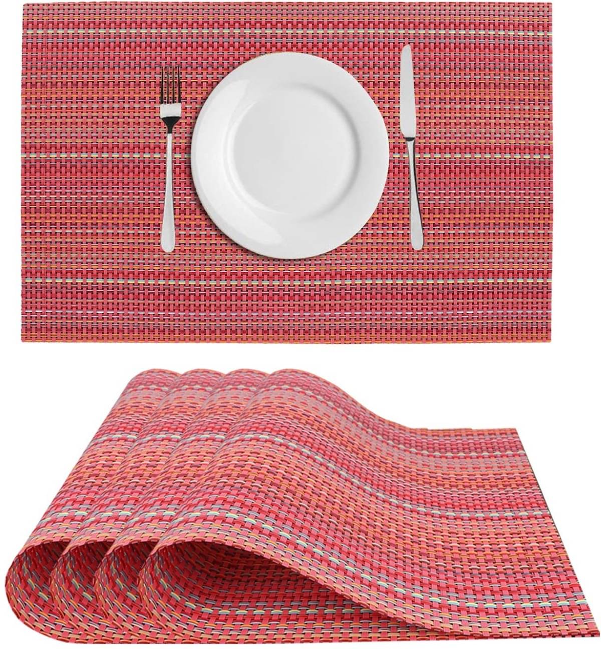 DPA Collection PVC Abstract Table Mats ( 45 cm x 30 cm ) Pack of 4 - Red DPA Collection PVC Abstract Table Mats ( 45 cm x 30 cm ) Pack of 4 - Red