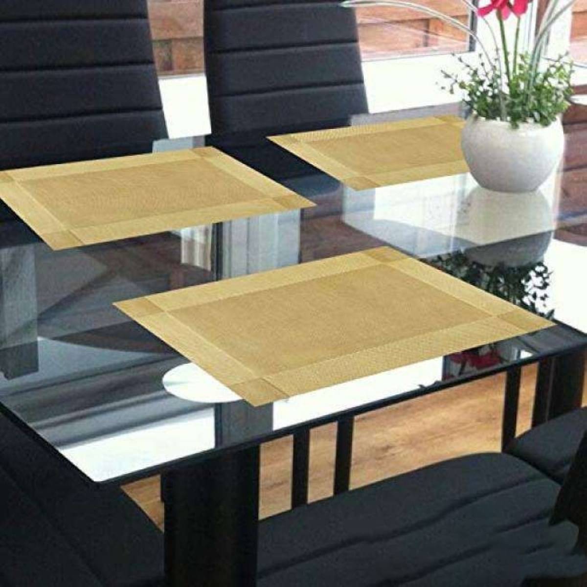DPA Collection PVC Abstract Table Mats ( 45 cm x 30 cm ) Pack of 6 - Gold DPA Collection PVC Abstract Table Mats ( 45 cm x 30 cm ) Pack of 6 - Gold