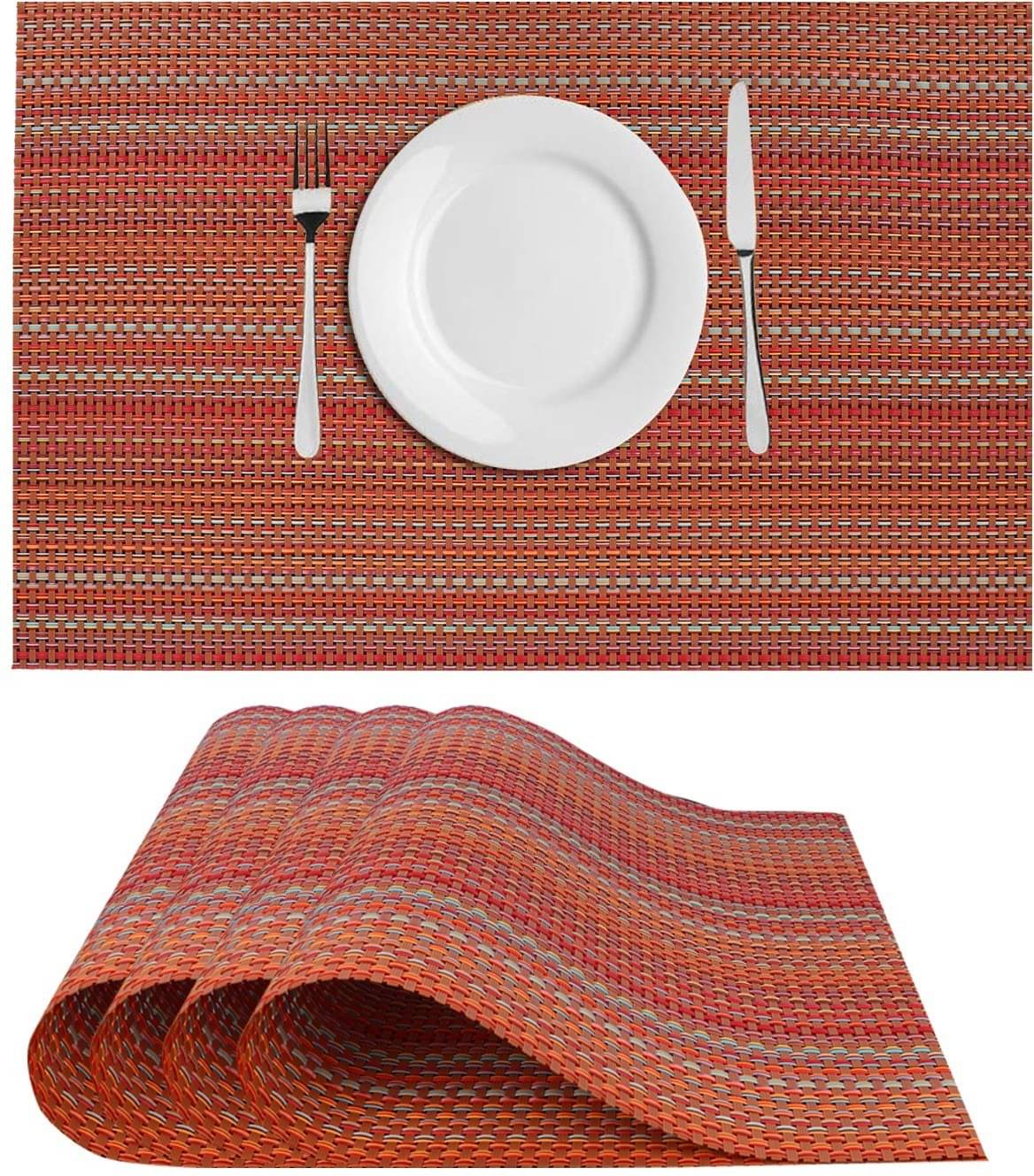     			DPA Collection PVC Abstract Table Mats ( 45 cm x 30 cm ) Pack of 4 - Maroon
