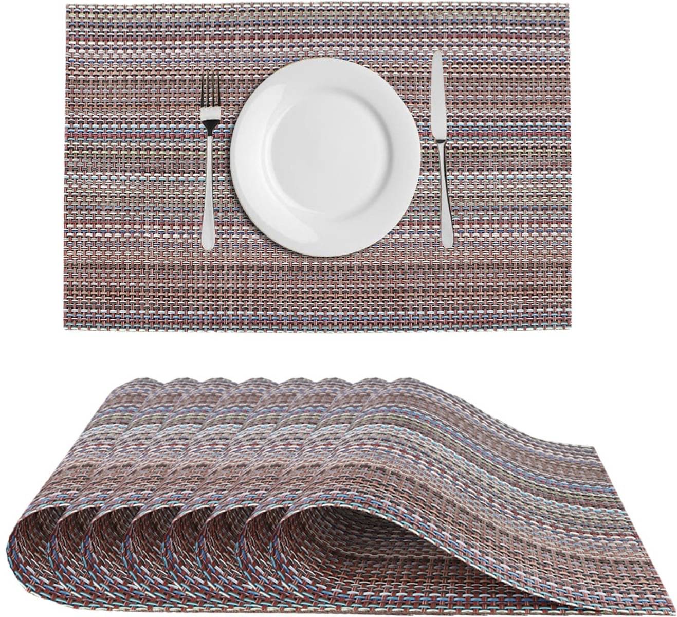 DPA Collection PVC Abstract Table Mats ( 45 cm x 30 cm ) Pack of 8 - Brown DPA Collection PVC Abstract Table Mats ( 45 cm x 30 cm ) Pack of 8 - Brown