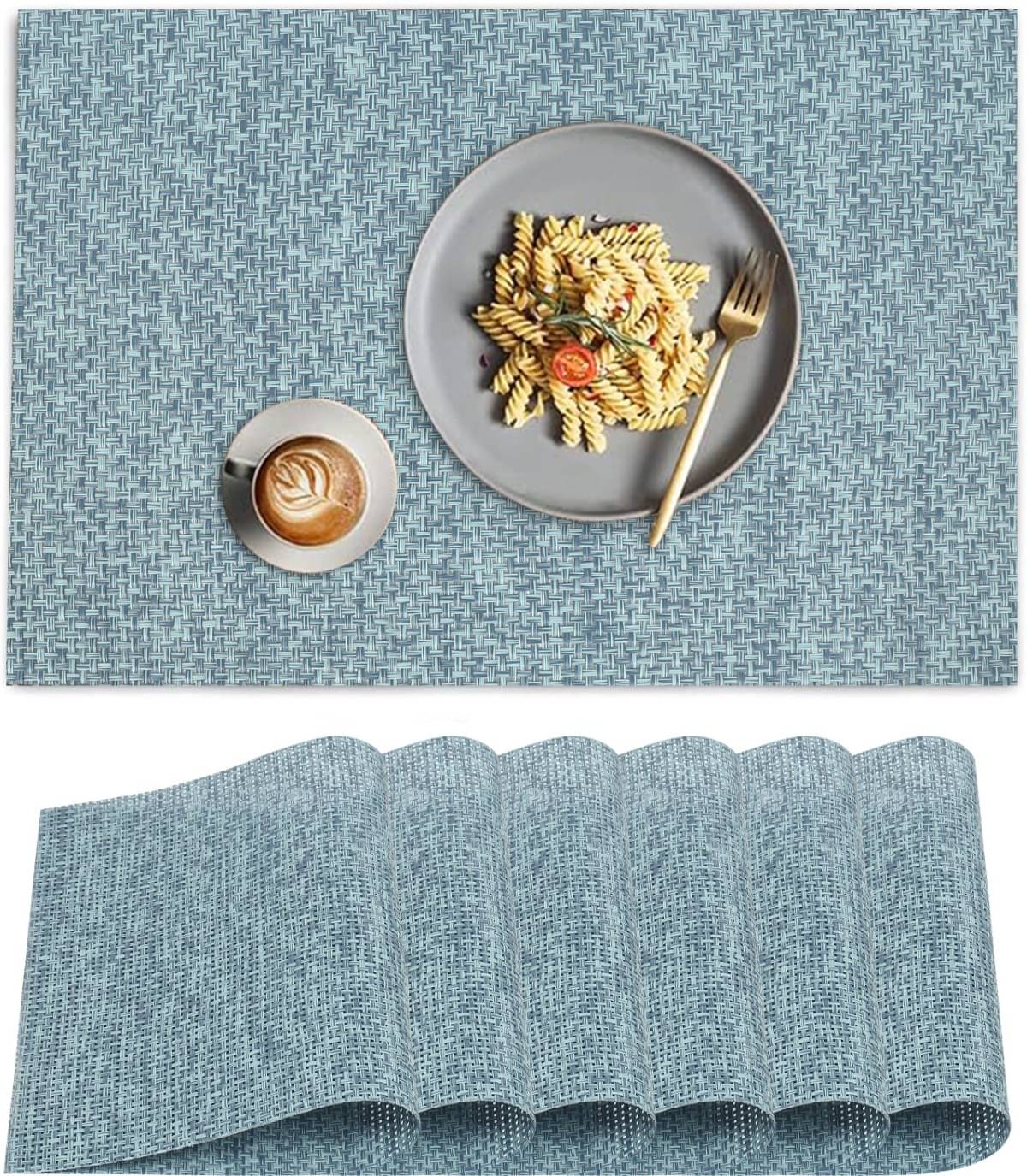 DPA Collection PVC Abstract Table Mats ( 45 cm x 30 cm ) Pack of 6 - Blue DPA Collection PVC Abstract Table Mats ( 45 cm x 30 cm ) Pack of 6 - Blue