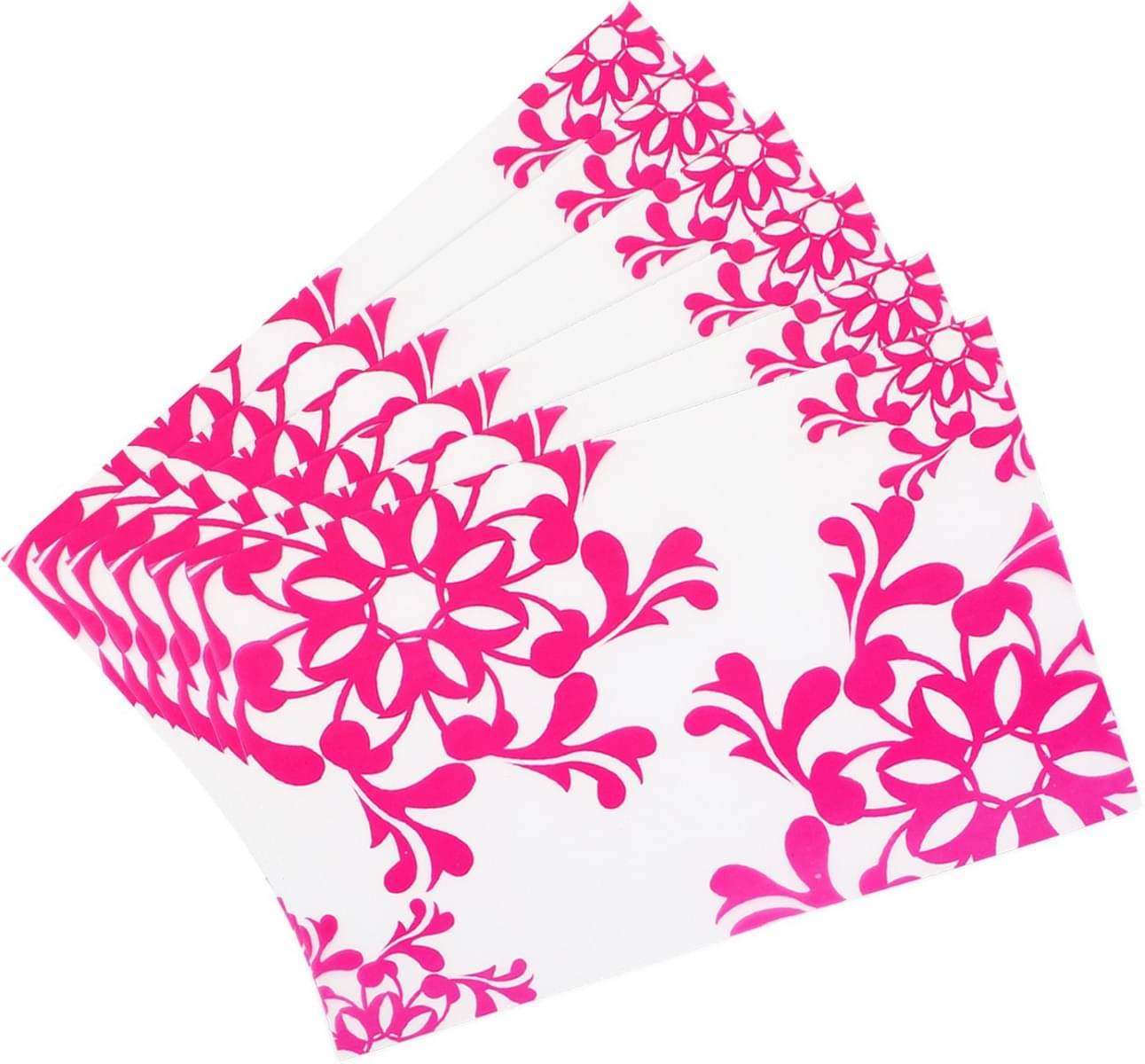     			DPA Collection PVC Abstract Table Mats ( 45 cm x 30 cm ) Pack of 6 - Pink