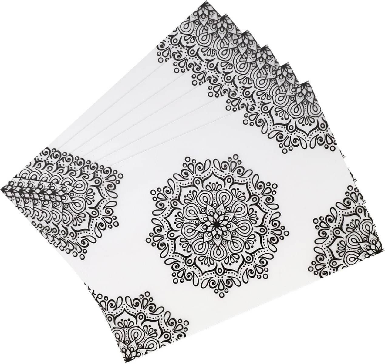    			DPA Collection PVC Abstract Table Mats ( 45 cm x 30 cm ) Pack of 6 - White