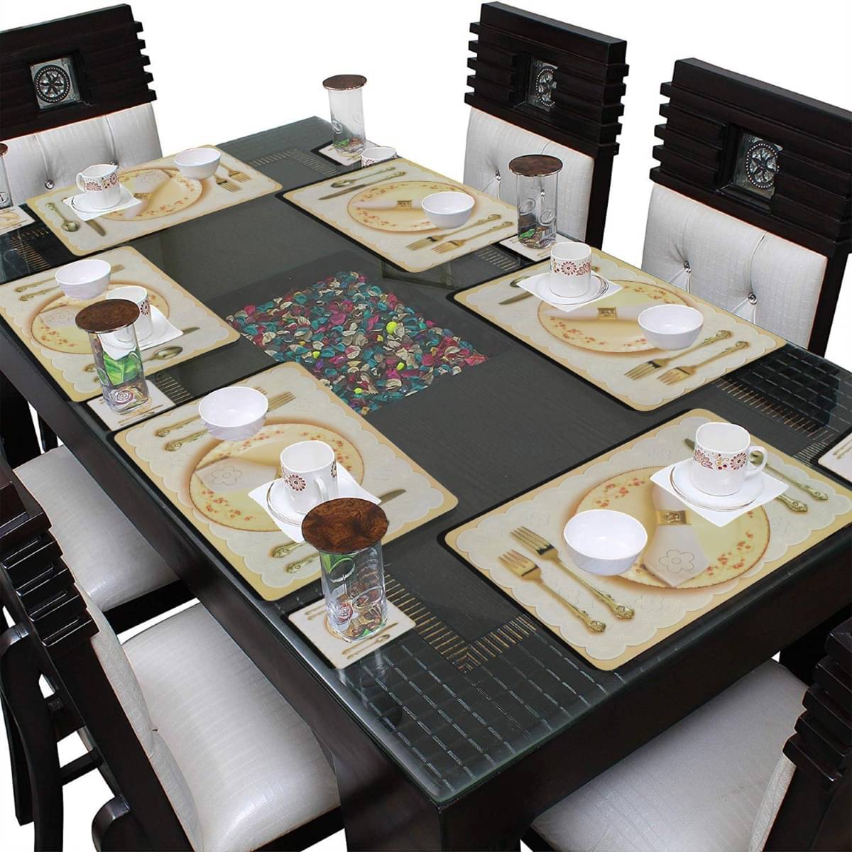 DPA Collection PVC Abstract Table Mats ( 45 cm x 30 cm ) Pack of 12 - Multi DPA Collection PVC Abstract Table Mats ( 45 cm x 30 cm ) Pack of 12 - Multi