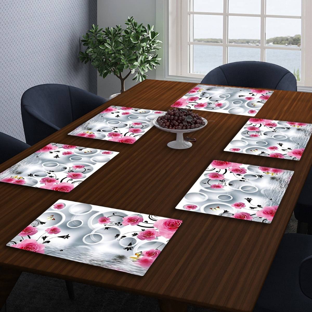 DPA Collection PVC Abstract Table Mats ( 45 cm x 30 cm ) Pack of 6 - Multi DPA Collection PVC Abstract Table Mats ( 45 cm x 30 cm ) Pack of 6 - Multi