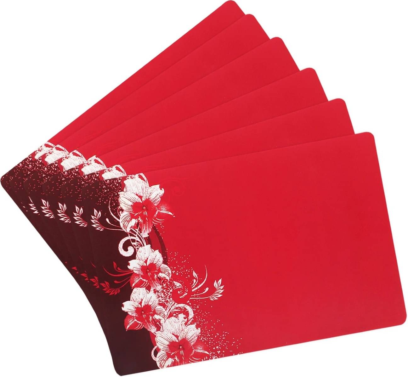    			DPA Collection PVC Abstract Table Mats ( 45 cm x 30 cm ) Pack of 6 - Red