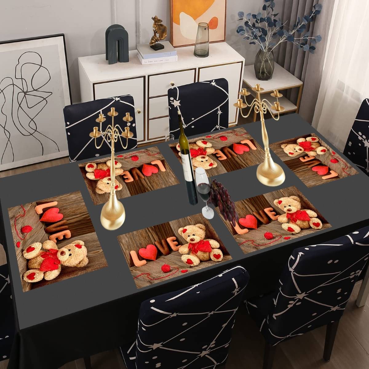     			DPA Collection PVC Abstract Table Mats ( 45 cm x 30 cm ) Pack of 6 - Multi