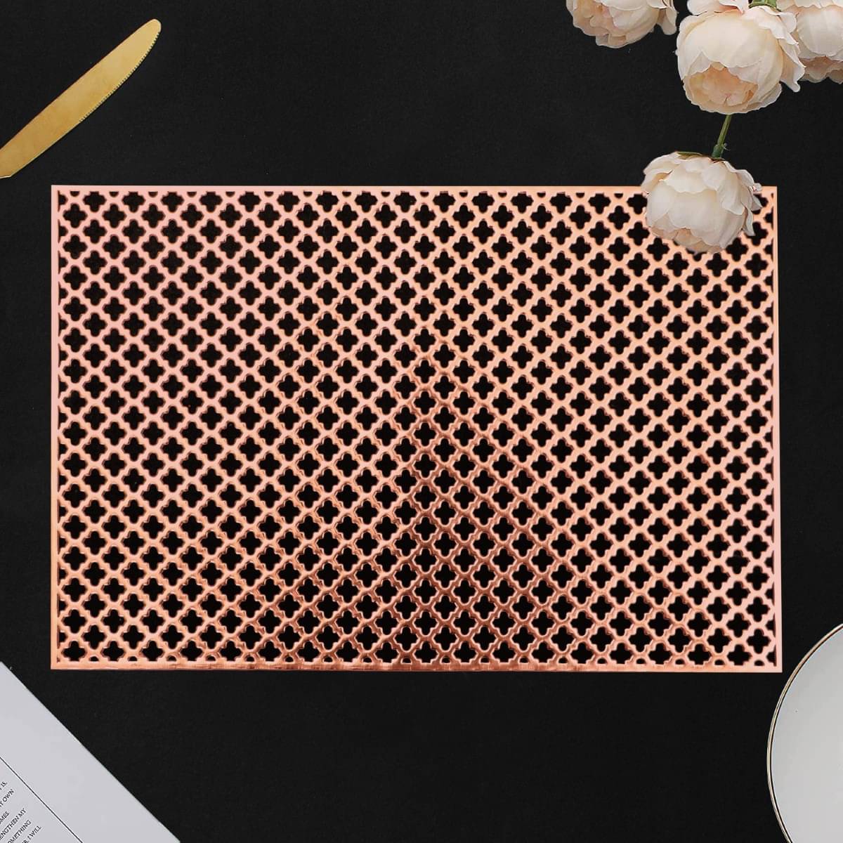     			DPA Collection PVC Abstract Table Mats ( 45 cm x 30 cm ) Pack of 2 - Brown