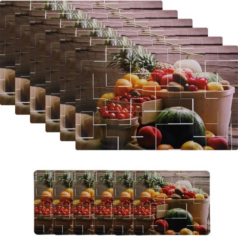 DPA Collection PVC Abstract Table Mats ( 45 cm x 30 cm ) Pack of 6 - Multi DPA Collection PVC Abstract Table Mats ( 45 cm x 30 cm ) Pack of 6 - Multi