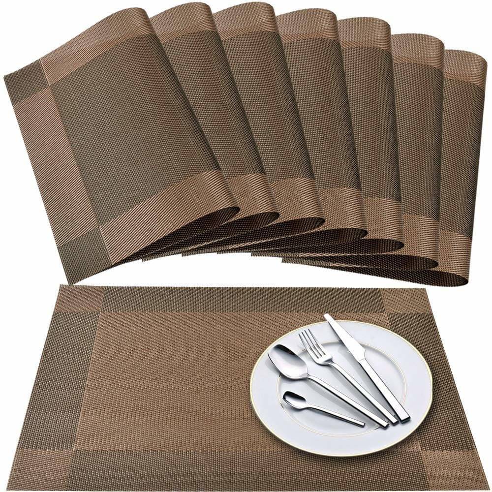 DPA Collection PVC Abstract Table Mats ( 45 cm x 30 cm ) Pack of 6 - Brown DPA Collection PVC Abstract Table Mats ( 45 cm x 30 cm ) Pack of 6 - Brown