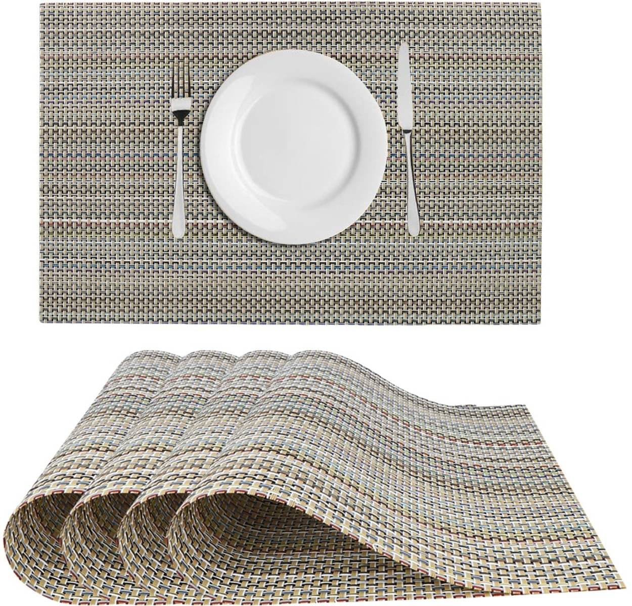 DPA Collection PVC Abstract Table Mats ( 45 cm x 30 cm ) Pack of 4 - Gold DPA Collection PVC Abstract Table Mats ( 45 cm x 30 cm ) Pack of 4 - Gold