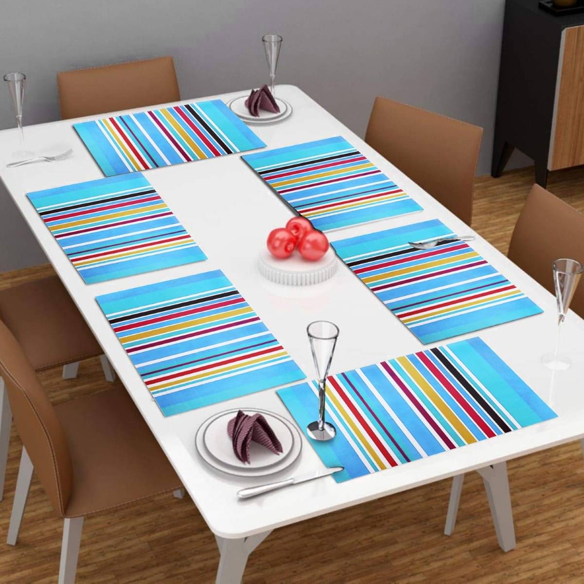 DPA Collection PVC Abstract Table Mats ( 45 cm x 30 cm ) Pack of 6 - Multi DPA Collection PVC Abstract Table Mats ( 45 cm x 30 cm ) Pack of 6 - Multi