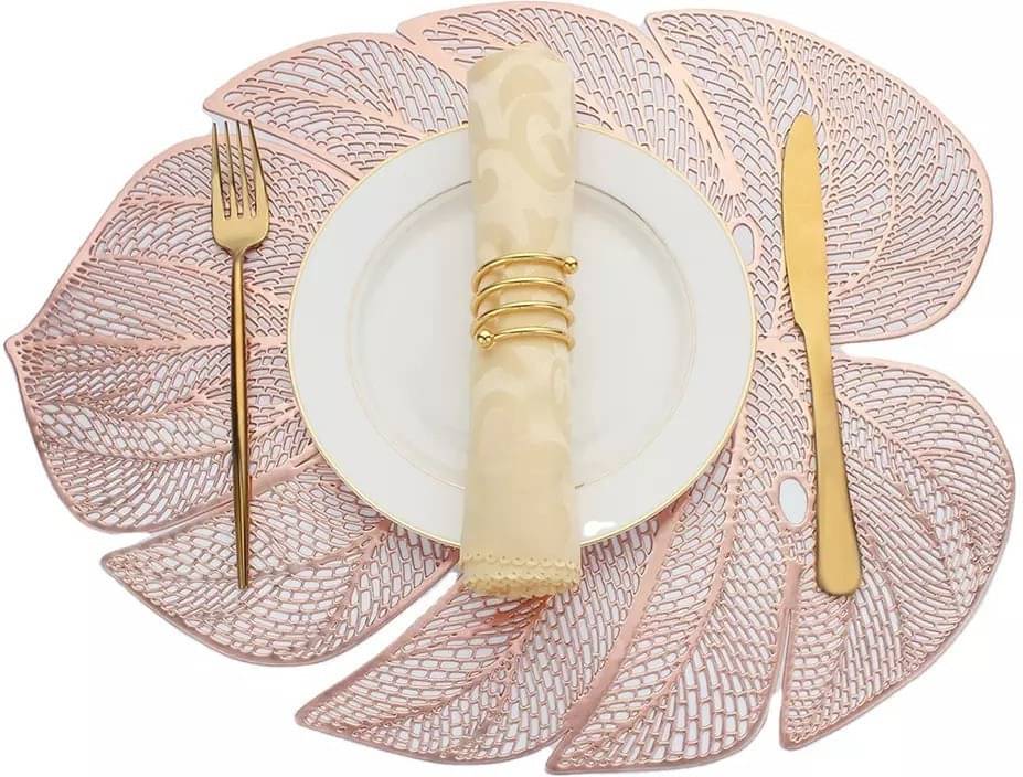     			DPA Collection PVC Abstract Table Mats ( 45 cm x 30 cm ) Pack of 2 - Brown