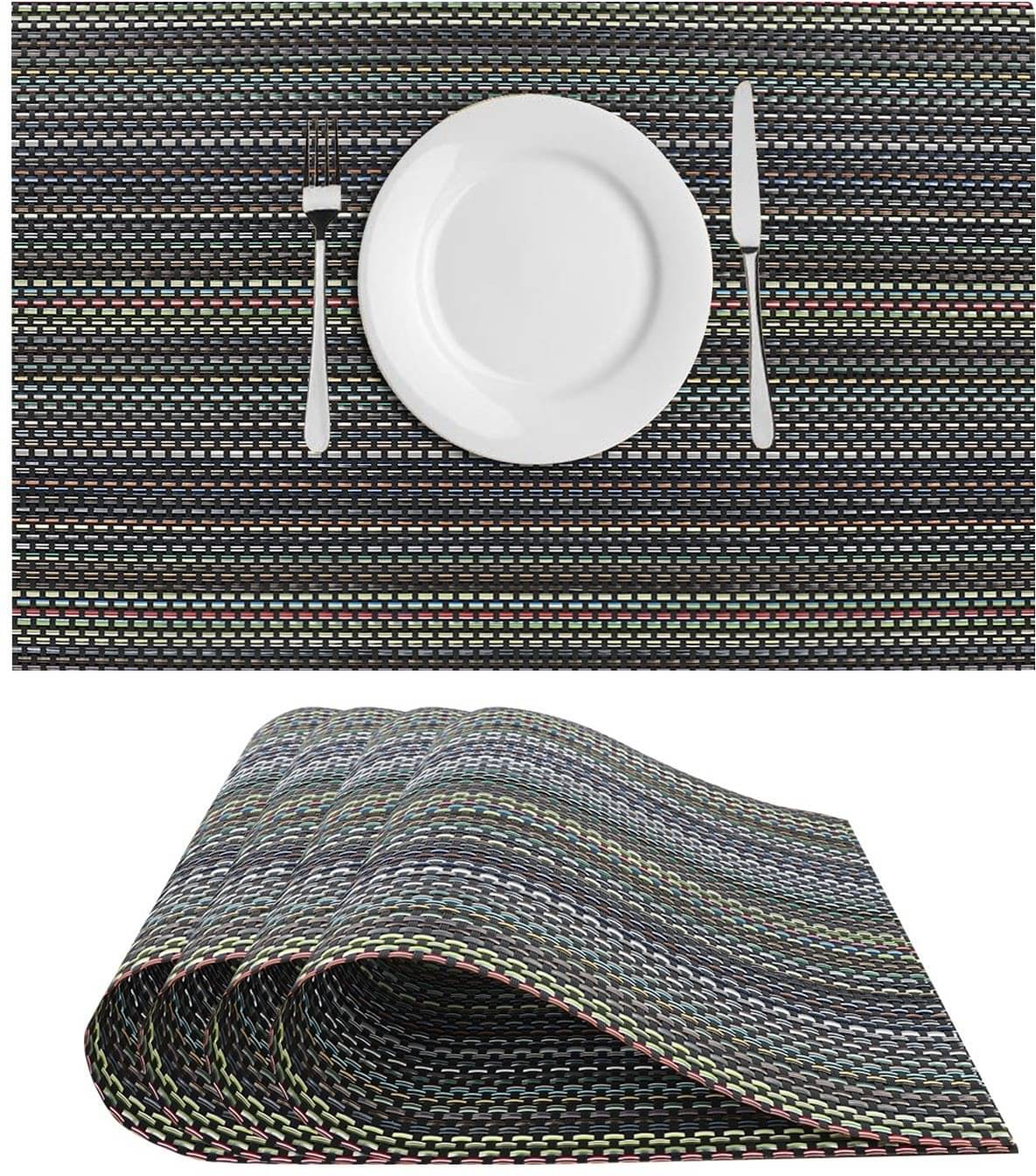     			DPA Collection PVC Abstract Table Mats ( 45 cm x 30 cm ) Pack of 4 - Green