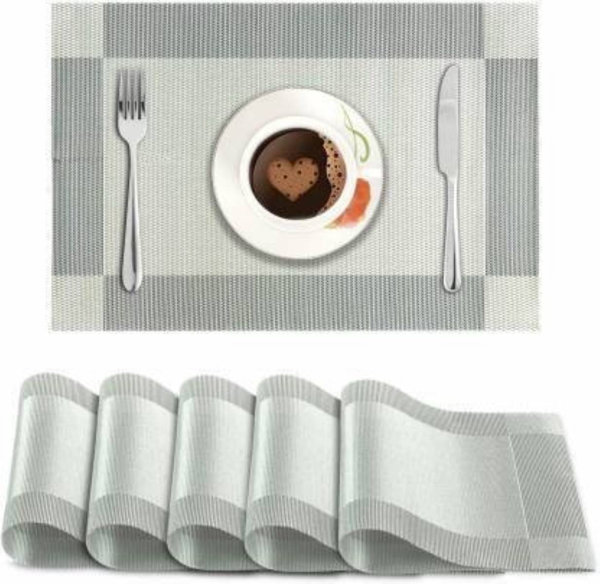     			DPA Collection PVC Abstract Table Mats ( 45 cm x 30 cm ) Pack of 6 - Gray