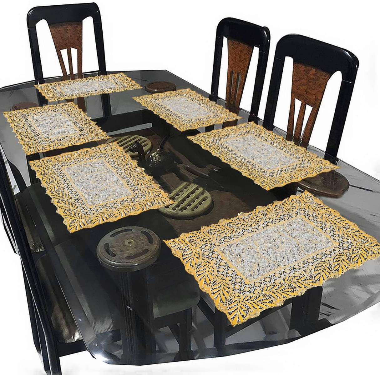     			DPA Collection PVC Abstract Table Mats ( 45 cm x 30 cm ) Pack of 6 - Multi