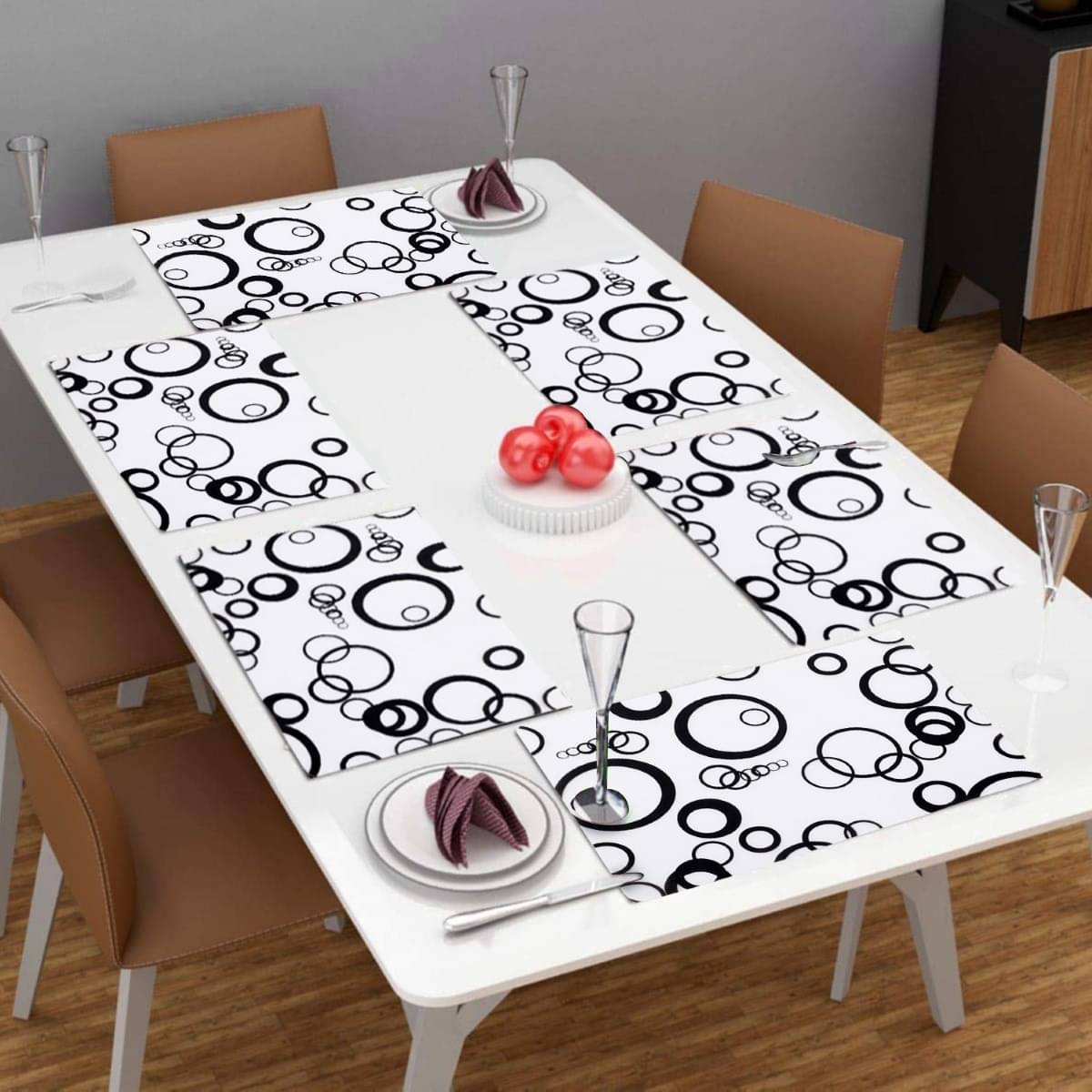     			DPA Collection PVC Abstract Table Mats ( 45 cm x 30 cm ) Pack of 6 - Multi