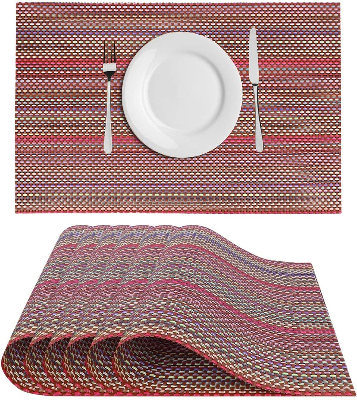 DPA Collection PVC Abstract Table Mats ( 45 cm x 30 cm ) Pack of 6 - Maroon DPA Collection PVC Abstract Table Mats ( 45 cm x 30 cm ) Pack of 6 - Maroon