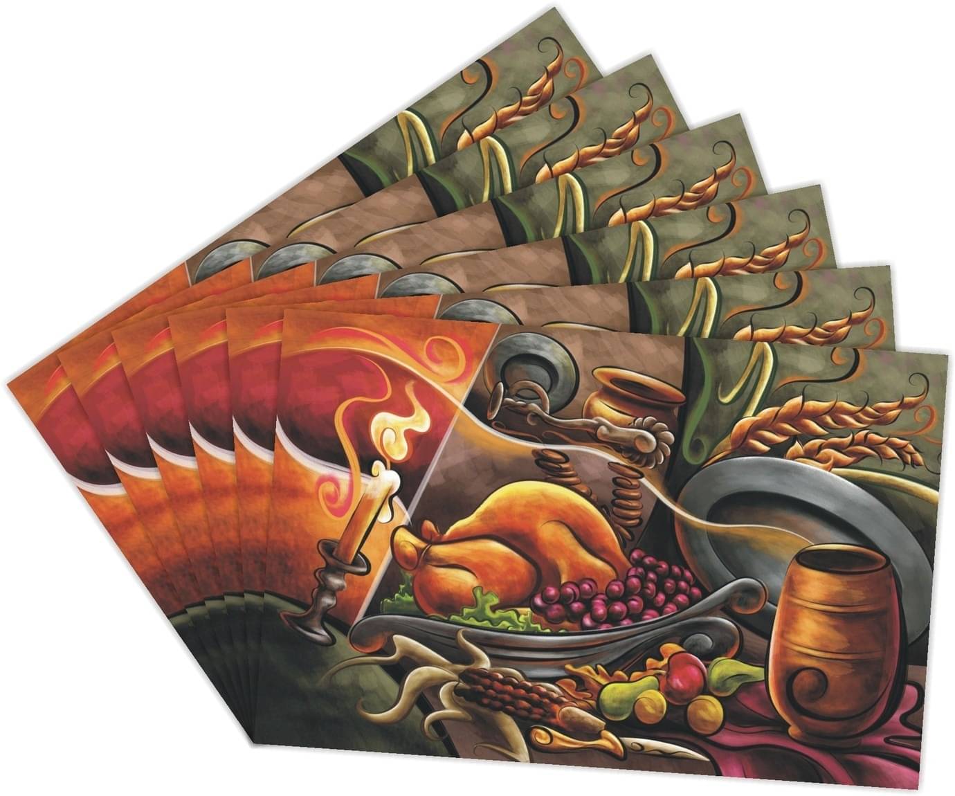 DPA Collection PVC Abstract Table Mats ( 45 cm x 30 cm ) Pack of 6 - Multi DPA Collection PVC Abstract Table Mats ( 45 cm x 30 cm ) Pack of 6 - Multi