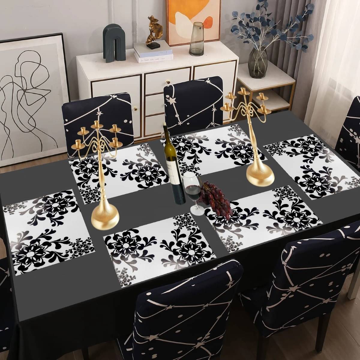 DPA Collection PVC Abstract Table Mats ( 45 cm x 30 cm ) Pack of 6 - Multi DPA Collection PVC Abstract Table Mats ( 45 cm x 30 cm ) Pack of 6 - Multi