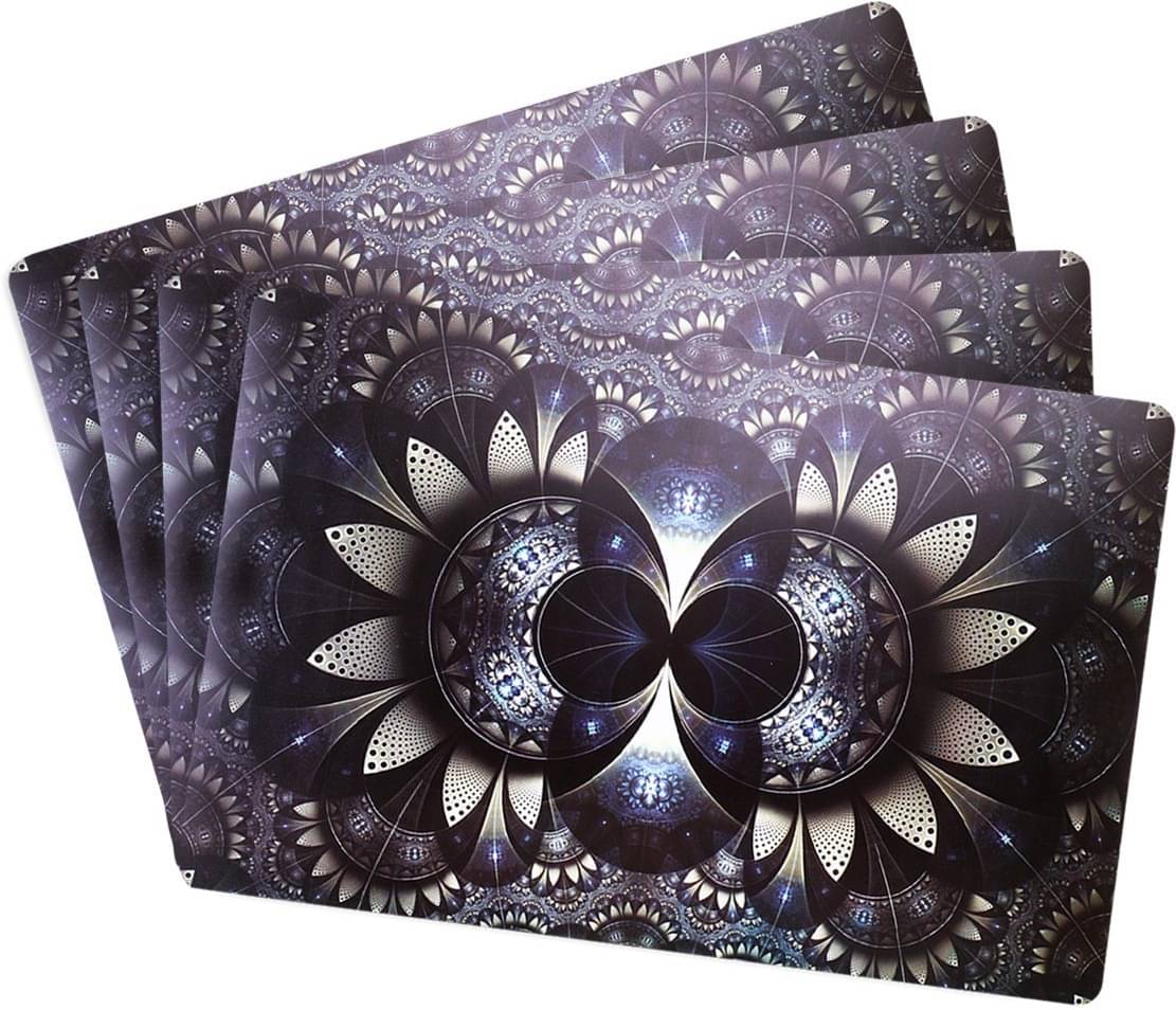 DPA Collection PVC Abstract Table Mats ( 45 cm x 30 cm ) Pack of 4 - Black DPA Collection PVC Abstract Table Mats ( 45 cm x 30 cm ) Pack of 4 - Black