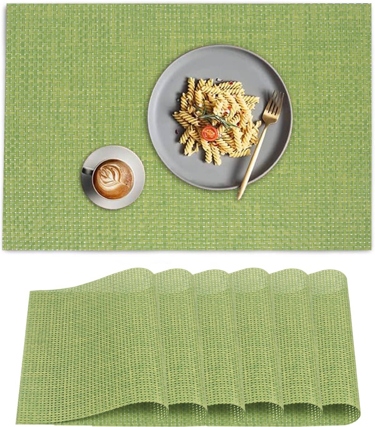 DPA Collection PVC Abstract Table Mats ( 45 cm x 30 cm ) Pack of 6 - Green DPA Collection PVC Abstract Table Mats ( 45 cm x 30 cm ) Pack of 6 - Green