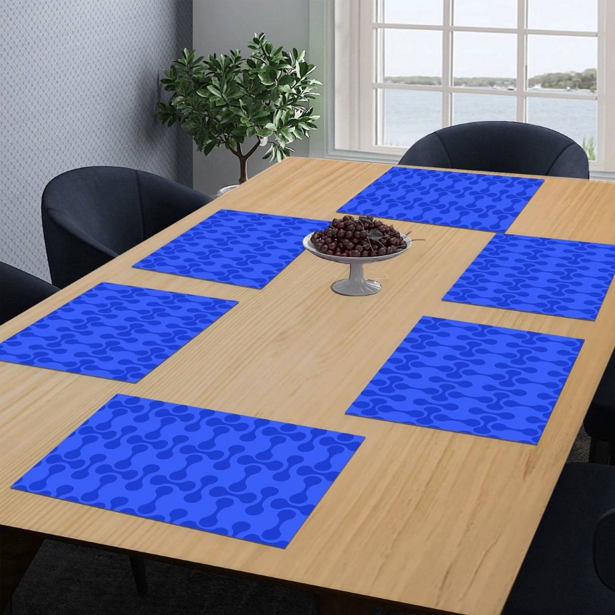 DPA Collection PVC Abstract Table Mats ( 45 cm x 30 cm ) Pack of 6 - Blue DPA Collection PVC Abstract Table Mats ( 45 cm x 30 cm ) Pack of 6 - Blue