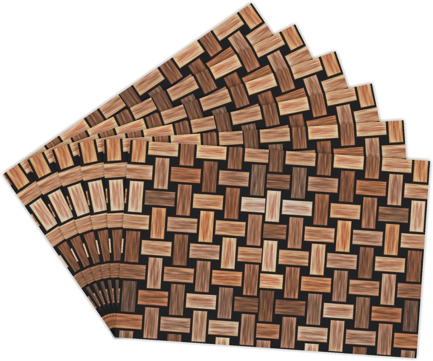     			DPA Collection PVC Abstract Table Mats ( 45 cm x 30 cm ) Pack of 6 - Brown