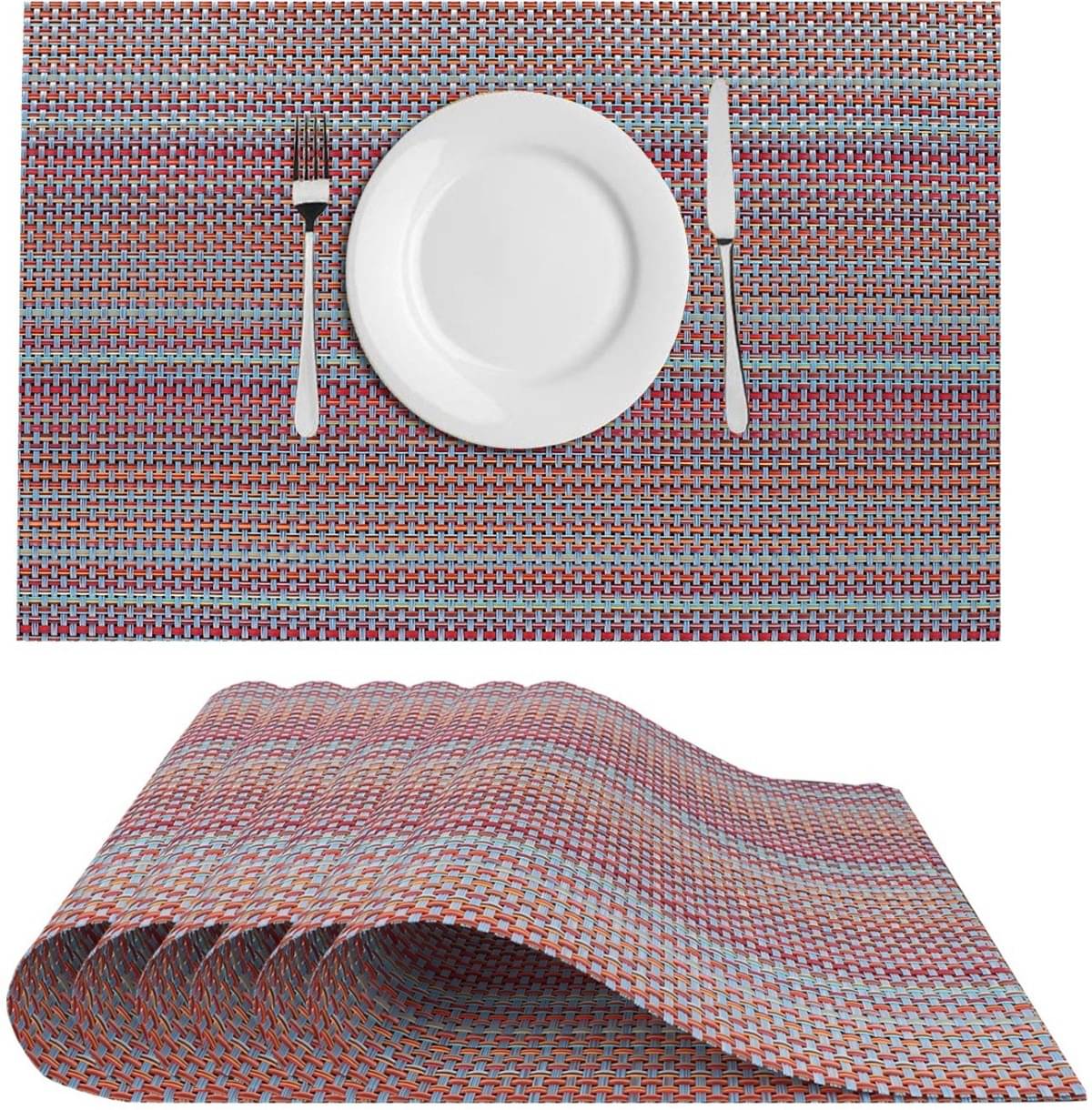     			DPA Collection PVC Abstract Table Mats ( 45 cm x 30 cm ) Pack of 6 - Purple