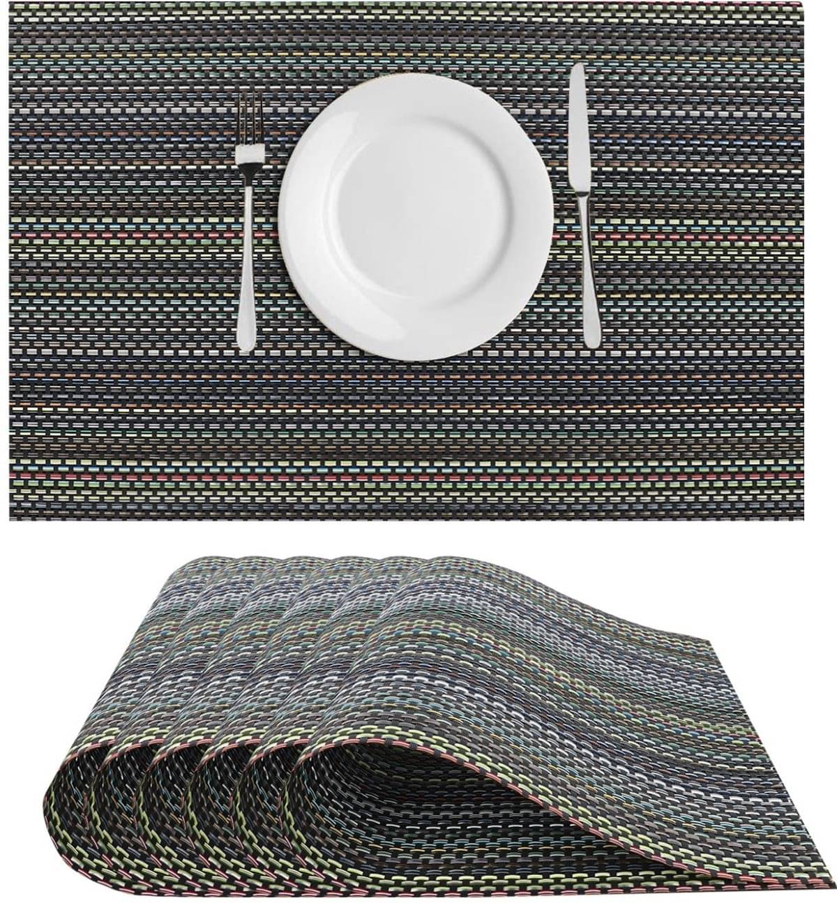     			DPA Collection PVC Abstract Table Mats ( 45 cm x 30 cm ) Pack of 6 - Green