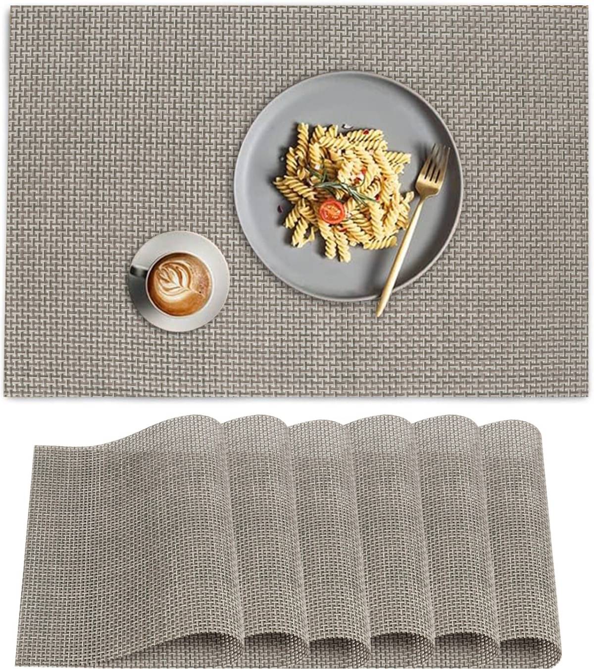 DPA Collection PVC Abstract Table Mats ( 45 cm x 30 cm ) Pack of 6 - Beige DPA Collection PVC Abstract Table Mats ( 45 cm x 30 cm ) Pack of 6 - Beige
