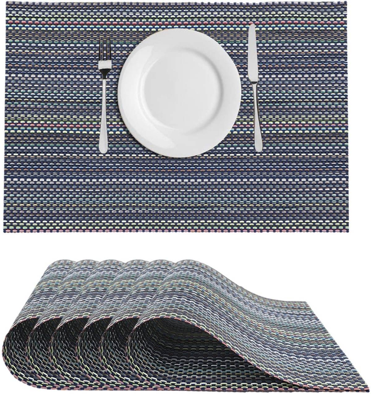    			DPA Collection PVC Abstract Table Mats ( 45 cm x 30 cm ) Pack of 6 - Gray