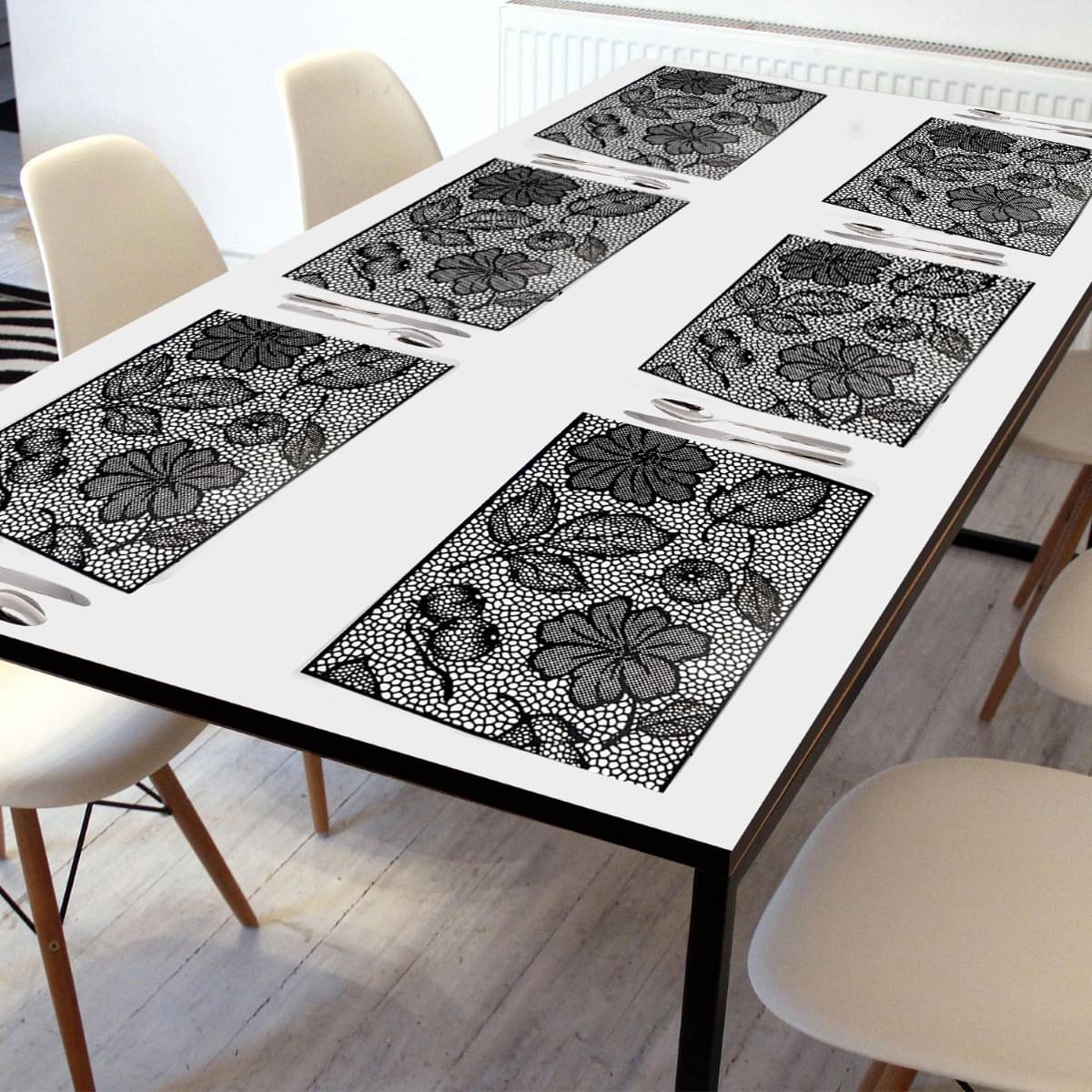 DPA Collection PVC Abstract Table Mats ( 45 cm x 30 cm ) Pack of 6 - Multi DPA Collection PVC Abstract Table Mats ( 45 cm x 30 cm ) Pack of 6 - Multi