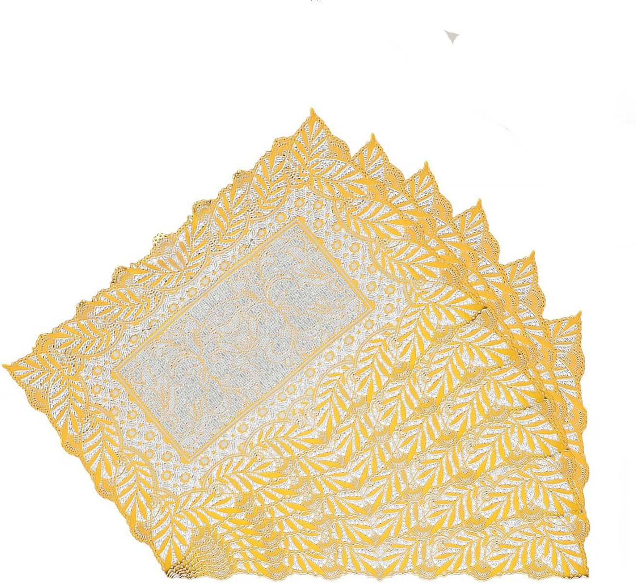     			DPA Collection PVC Abstract Table Mats ( 45 cm x 30 cm ) Pack of 6 - Gold