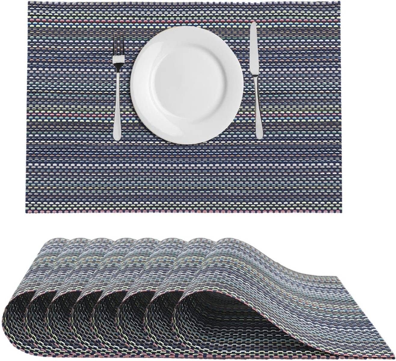     			DPA Collection PVC Abstract Table Mats ( 45 cm x 30 cm ) Pack of 8 - Gray
