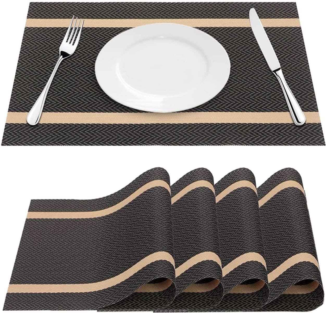 DPA Collection PVC Abstract Table Mats ( 45 cm x 30 cm ) Pack of 4 - Multi DPA Collection PVC Abstract Table Mats ( 45 cm x 30 cm ) Pack of 4 - Multi