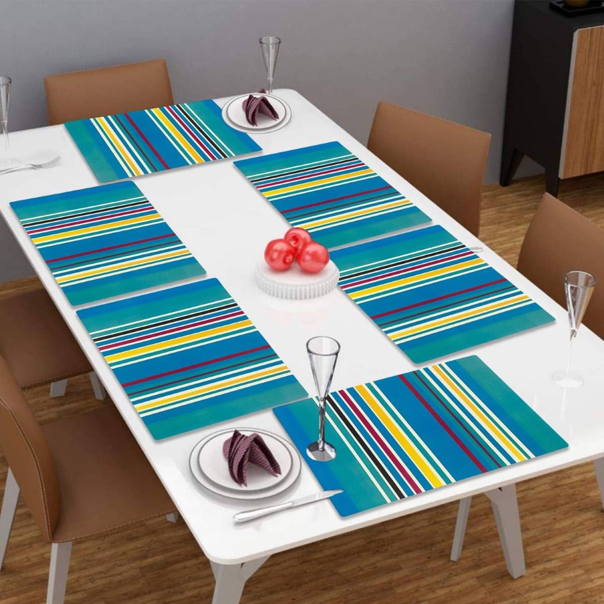     			DPA Collection PVC Abstract Table Mats ( 45 cm x 30 cm ) Pack of 6 - Multi