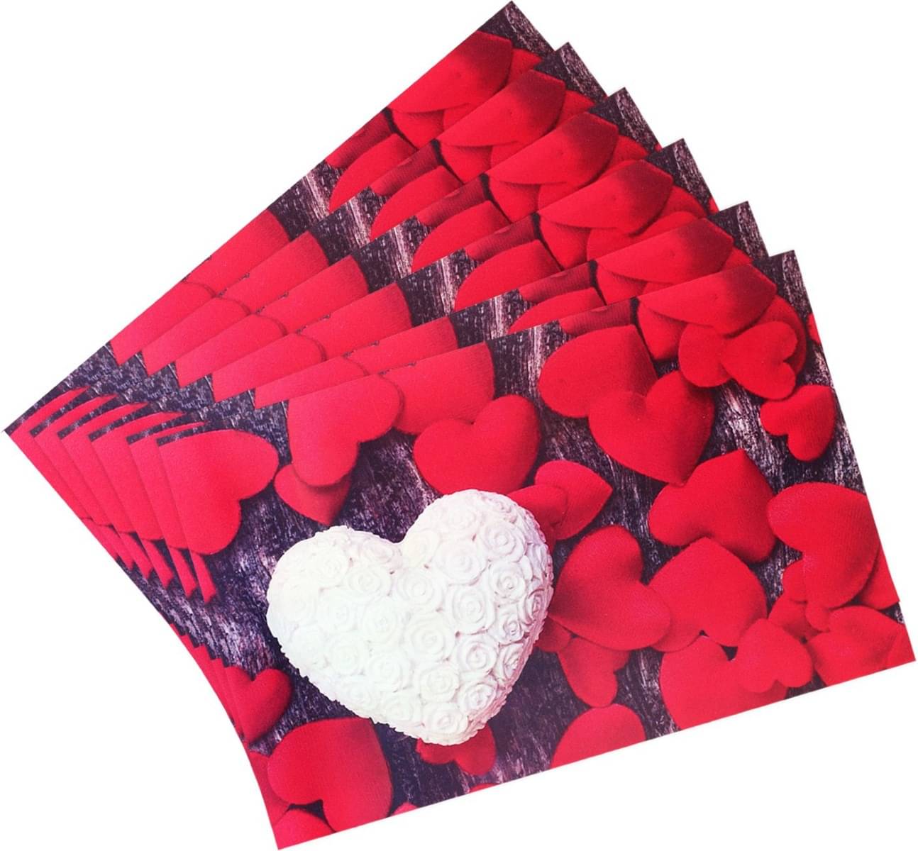     			DPA Collection PVC Abstract Table Mats ( 45 cm x 30 cm ) Pack of 6 - Red