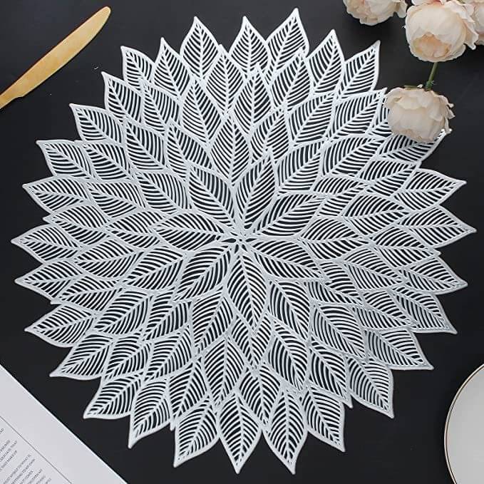 DPA Collection PVC Abstract Table Mats ( 45 cm x 30 cm ) Pack of 2 - Silver DPA Collection PVC Abstract Table Mats ( 45 cm x 30 cm ) Pack of 2 - Silver