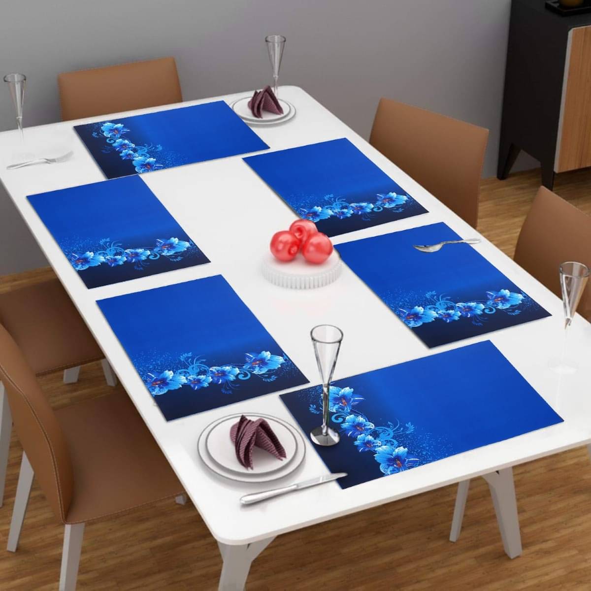 DPA Collection PVC Abstract Table Mats ( 45 cm x 30 cm ) Pack of 6 - Blue DPA Collection PVC Abstract Table Mats ( 45 cm x 30 cm ) Pack of 6 - Blue