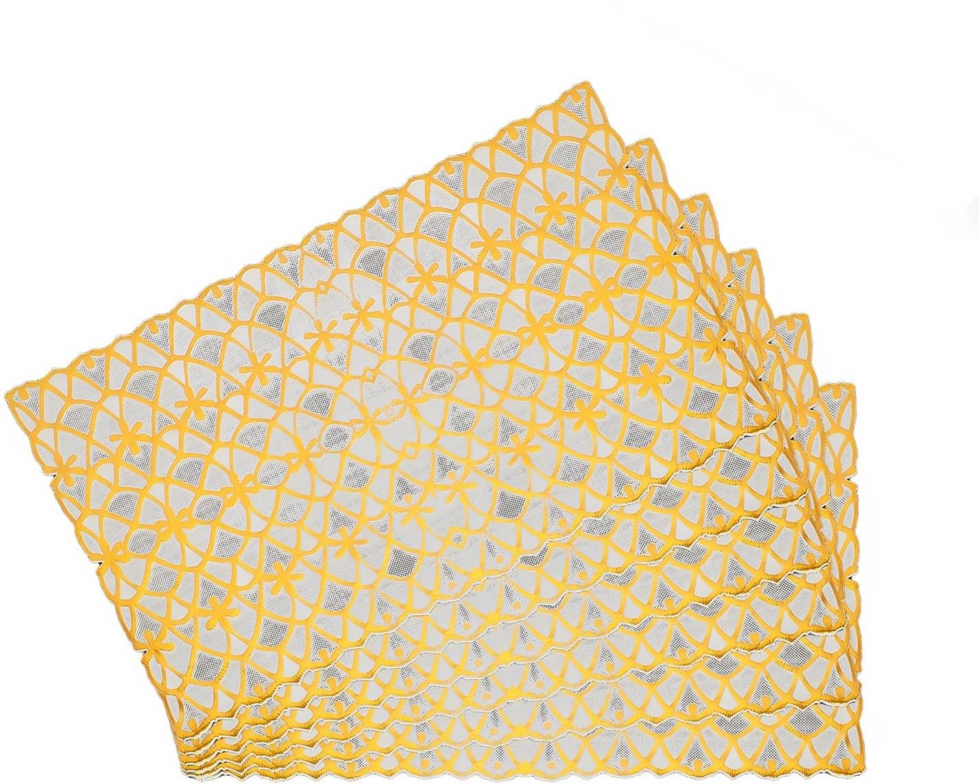     			DPA Collection PVC Abstract Table Mats ( 45 cm x 30 cm ) Pack of 6 - Gold